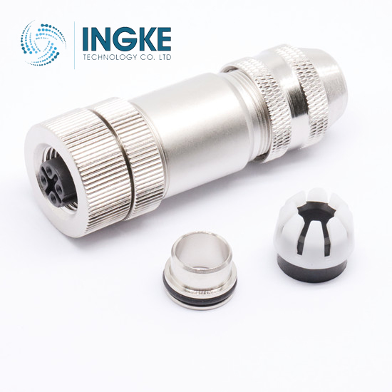 YKM12-KT04A02 cross Phoenix 1436741 Amphenol MSAS-04BFFB-SL7001 M12 Connector 4 Position Receptacle Female Sockets Spring-Cage