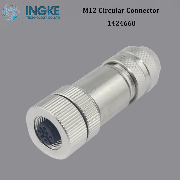 1424660 M12 Circular Metric Connector,A-Code,Push-in Connection,IP67 Waterproof Socket SACC-M12FS-5PL