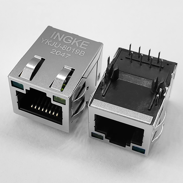 YKJU-8019B 10/100Base-T RJ45 Magjack Connector with EMI Finger and LED