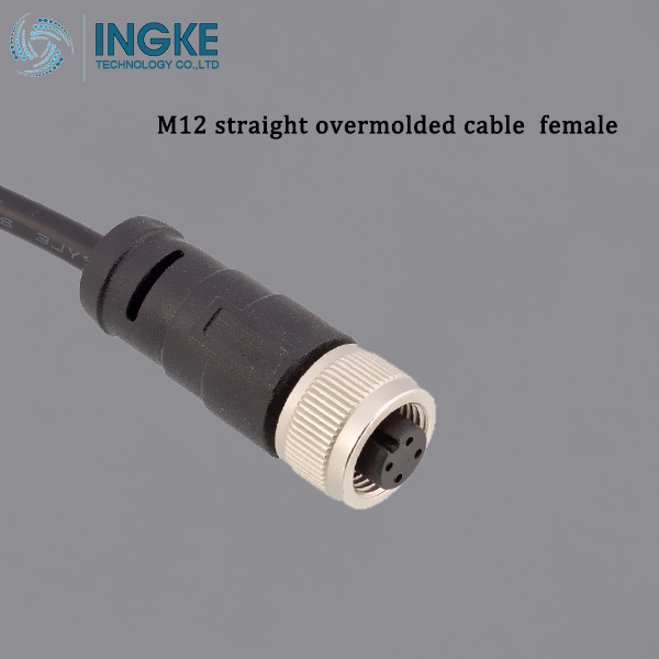 YKP12-P2xxxSN-L M12 Circular Connector Overmolded Cable Assembly Female Sensor