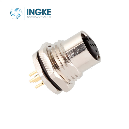 INGKE YKM12-PS203A-701 Substitute Amphenol LTW MSAS-03PFFP-SF8001 M12 Connector 3 PIN Plug Female Sockets Panel Mount A-Code