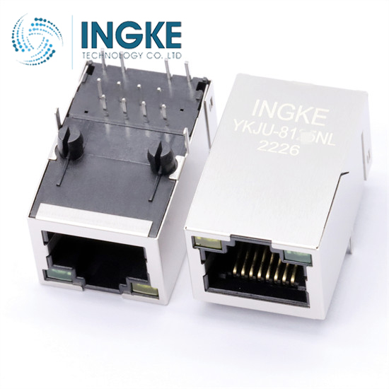 HALO Electronics HFJ11-E1G06E-L11RL  Modular Connectors / Ethernet Connectors GIGABIT 1x1 Tab UP RJ45 w/MAG G/Y LED INGKE