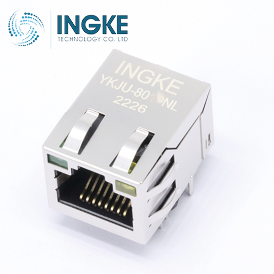 HALO Electronics HFJ11-1G46E-L12RL Modular Connectors / Ethernet Connectors GIGABIT 1x1 Tab UP RJ45 w/MAG G/Y LED INGKE