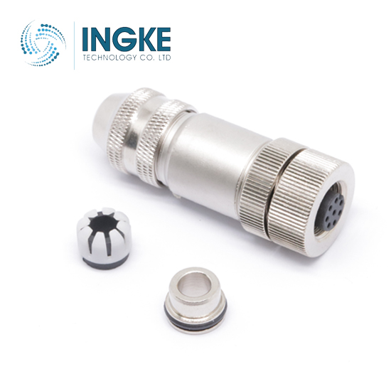 YKM12-KL08A02 cross TE Connectivity T4110011081-000 M12 Circular Connector 8 Position Female Sockets Screw