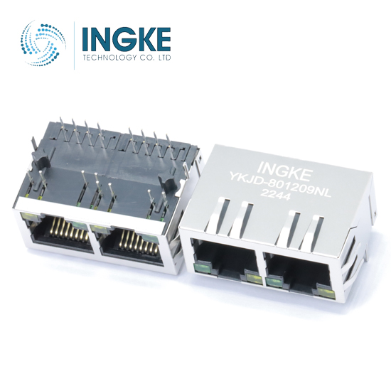 YKJD-801209NL Modular Connectors Ethernet Connectors 1x2 100BASE Tab Down RJ45 LED INGKE
