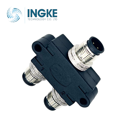 Y58-A04-FMFR001 M12 Circular Connector Distributor Y-Shaped 4Pin to 4 (2) Female Sockets to Female Sockets (1), Male Pins (1) Waterproof IP67