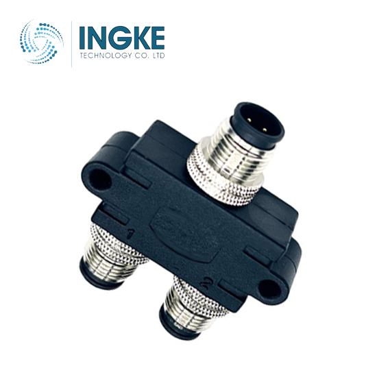 Y58-A05-FMFR001 M12 Circular Connector Distributor Y-Shaped 5Pin to 5(2) A Code Female Sockets to Female Sockets (1), Male Pins (1) Waterproof IP67