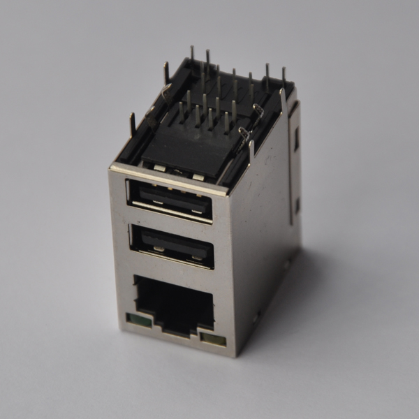 YKGU-6101NL 1000 BASE-T (Gigabit) Ethernet Jack with Dual USB