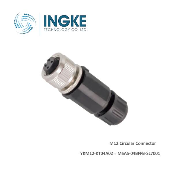 YKM12-KT04A02 Substitute MSAS-04BFFB-SL7001 M12 Circular Connector 4 Position Plug Female Sockets Screw