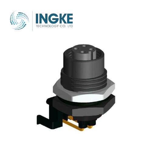 YKM12-PTB0204A-701 Substitute M12A-04PFFR-SF8001 M12 Connector 4 Position Circular Connector Plug Female Sockets Solder Panel Mount Right Angle A Code