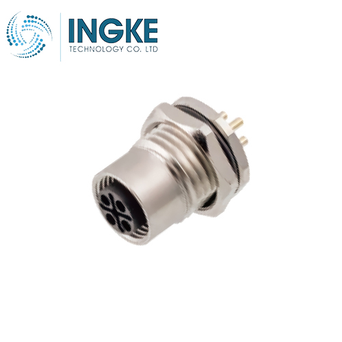 3-2271143-2 M12 Circular Connector Receptacle 4 Position Female Sockets Panel Mount IP68 Waterproof A-Code