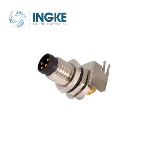 YKM8H304AM Substitute 1456048 M8 Circular Connector 4 Position Plug Male Pins Solder Panel Mount Right Angle