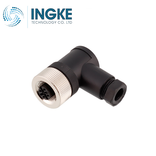 T4112502041-000 M12 Circular Connector Plug 4 Position Female Sockets Screw D-Code IP67 Waterproof