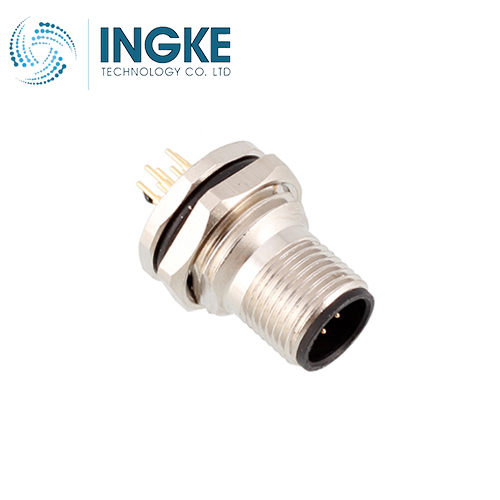 T4130012051-000 M12 Circular Connector Receptacle 5 Position Male Pins Panel Mount Waterproof IP67 A-Code