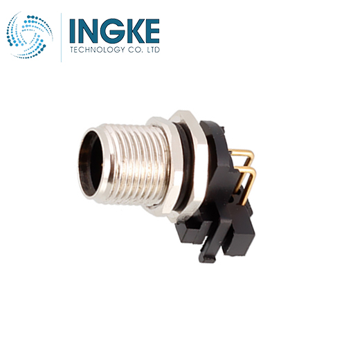 4-2172062-2 M12 Circular Connector Receptacle 5 Position Male Pins Panel Mount Right Angle Waterproof IP68 A-Code