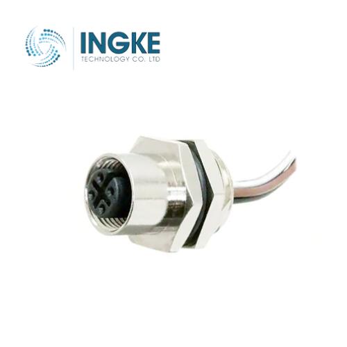 FPM12A04I12CF01 M12 Cable Assembly 4 Position Circular Connector Plug Female Sockets Panel Mount Unshielded