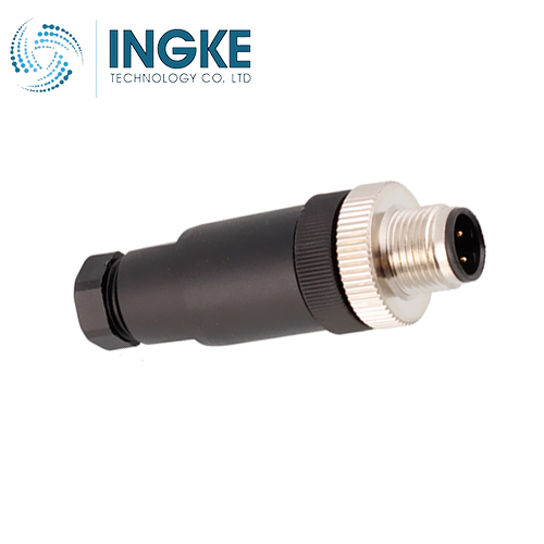 T4111002021-000 M12 Circular Connector Receptacle 2 Position Male Pins Screw Waterproof A-Code IP67