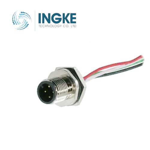 MPM12A04I12AF02 M12 Cable Assembly 4 Position Circular Connector Receptacle Male Pins Panel Mount