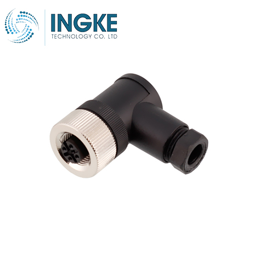 T4112002041-000 M12 Circular Connector Plug 4 Position Female Sockets Screw Right Angle IP67 Waterproof A-Code
