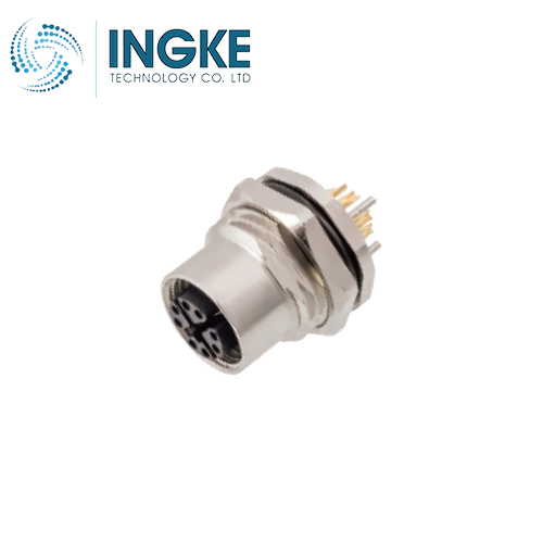 2271195-1 M12 Circular Connector Receptacle 8 Position Female Sockets Panel Mount IP67 Waterproof X-Coded