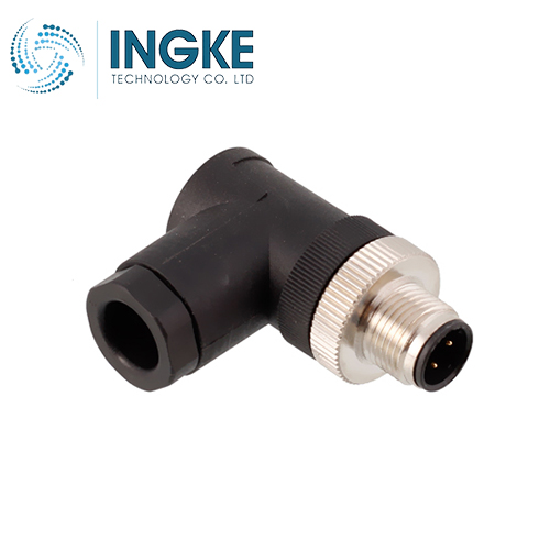 T4113002051-000 M12 Circular Connector Receptacle 5 Position Male Pins Screw Waterproof IP67 A-Code Right Angle