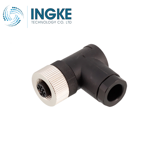 T4112002051-000 M12 Circular Connector Plug 5 Position Female Sockets Screw Right Angle IP67 Waterproof A-Code
