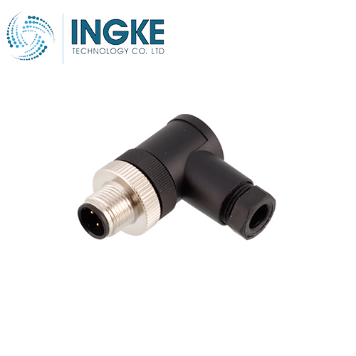 T4113402021-000 M12 Circular Connector Receptacle 2 Position Male Pins Screw Waterproof IP67 B-Code Right Angle