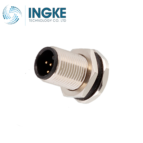 T4132012041-000 M12 Circular Connector Receptacle 4 Position Male Pins Panel Mount Waterproof A-Code IP67