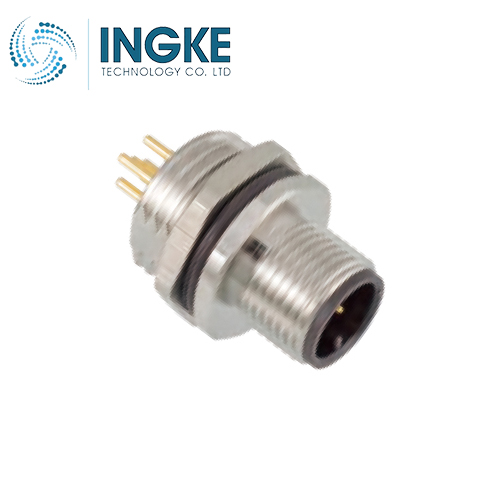 T4130412041-000 M12 Circular Connector Receptacle 4 Position Male Pins Panel Mount Waterproof IP67 B-Code